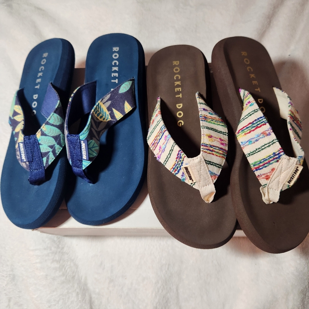 Bundle Rocket Dog Flip Flops Sz 10 Women's